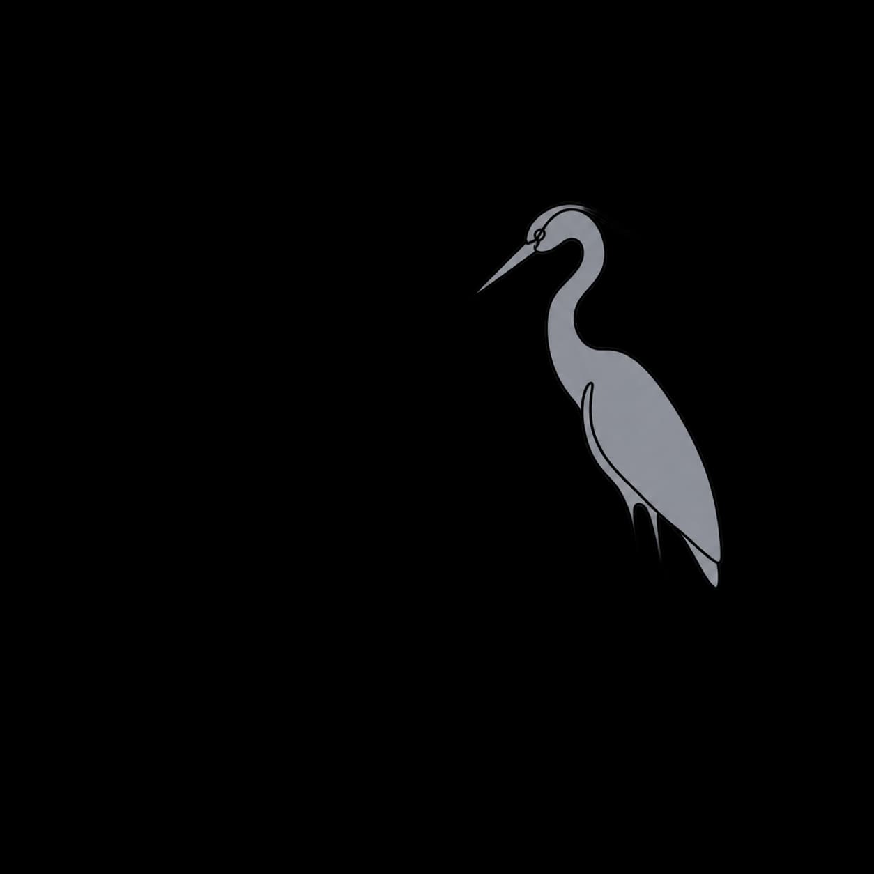 Hero illustration — figure and heron